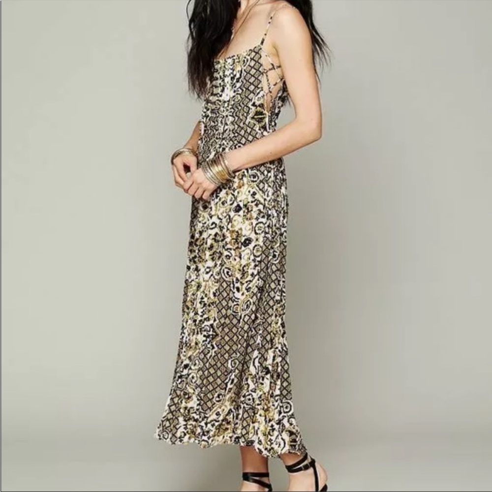 Free People ONE Geo Gypsy Print Slip Maxi Dress Medium
